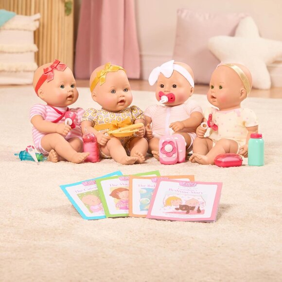 🆕 Newborn Baby Doll Yellow Sweetheart Battat Feeding Time Soft Body Accessories - Picture 7 of 7